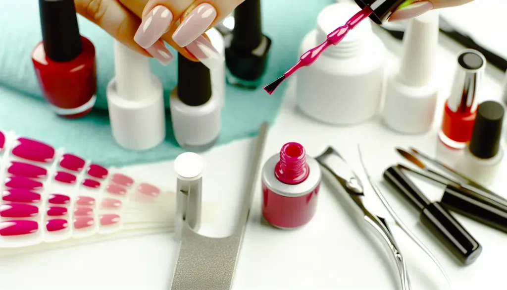 Vernis à ongles en gel et outils de manucure